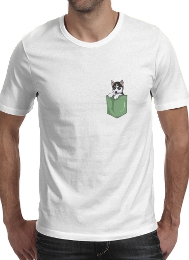  Husky Dog in the pocket for Men T-Shirt