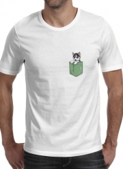 T-Shirts Husky Dog in the pocket