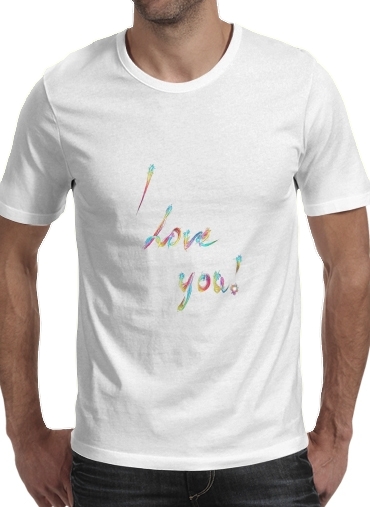  I love you - Rainbow Text for Men T-Shirt