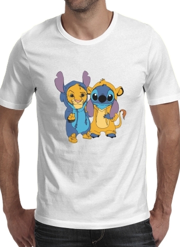  Simba X Stitch best friends for Men T-Shirt