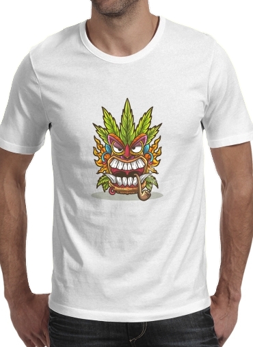  Tiki mask cannabis weed smoking for Men T-Shirt