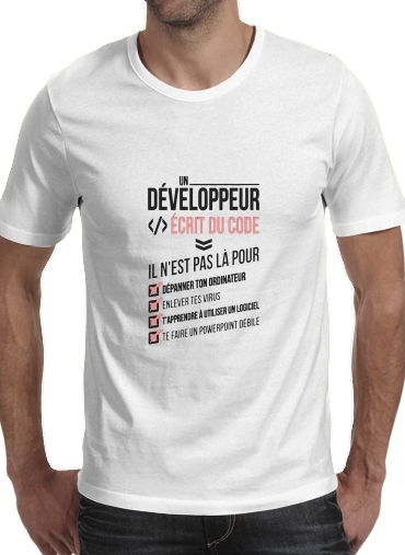  Un developpeur ecrit du code Stop for Men T-Shirt