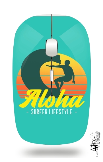  Aloha Surfer lifestyle for Wireless optical mouse with usb receiver