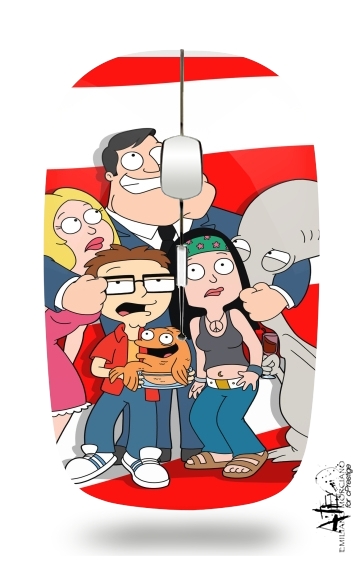  American Dad USA Mashup for Wireless optical mouse with usb receiver