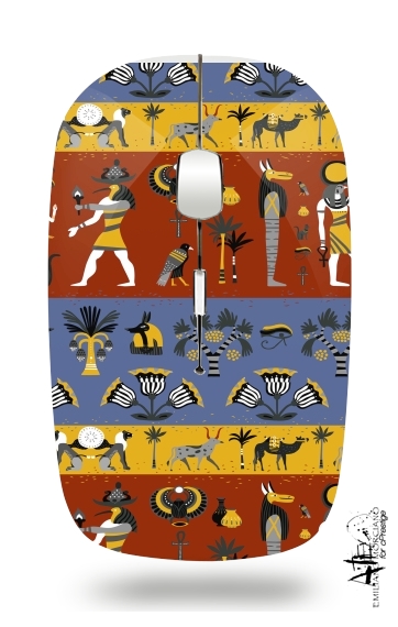  Ancient egyptian religion seamless pattern for Wireless optical mouse with usb receiver