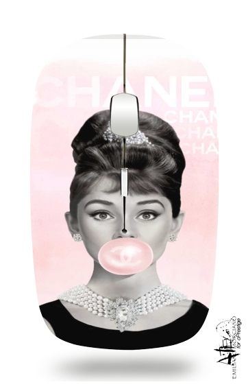  Audrey Hepburn bubblegum for Wireless optical mouse with usb receiver