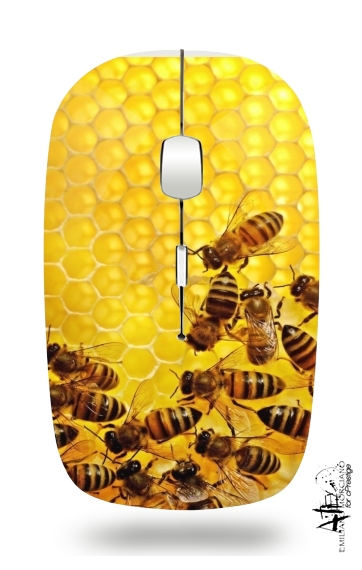  Bee in honey hive for Wireless optical mouse with usb receiver