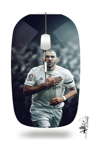  Benzema Aquarelle Art for Wireless optical mouse with usb receiver