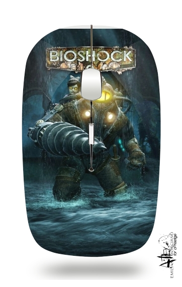  Big Daddy x Rosie Bioshock Art for Wireless optical mouse with usb receiver