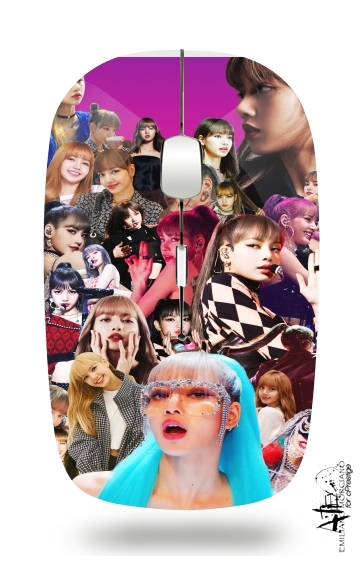 Blackpink Lisa Collage for Wireless optical mouse with usb receiver