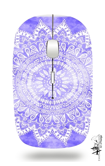  Bohemian Flower Mandala in purple for Wireless optical mouse with usb receiver