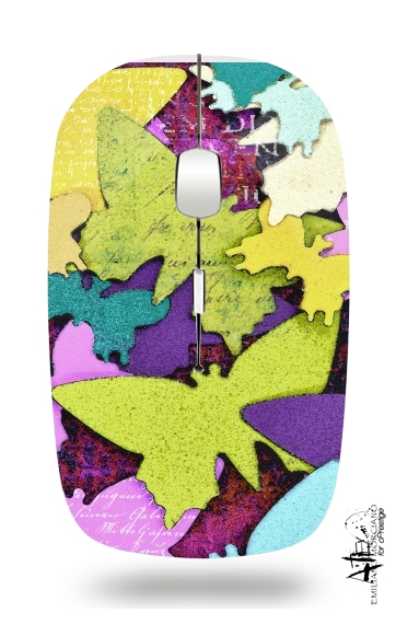  Butterflies art paper for Wireless optical mouse with usb receiver