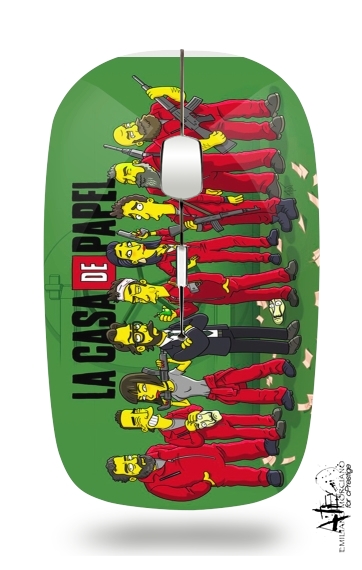  Casa de papel mashup Simpson for Wireless optical mouse with usb receiver