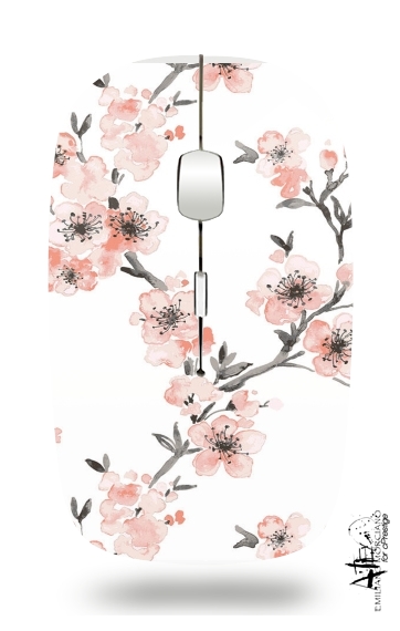  Cherry Blossom Aquarel Flower for Wireless optical mouse with usb receiver
