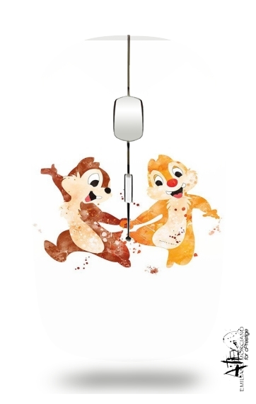  Chip And Dale Watercolor for Wireless optical mouse with usb receiver