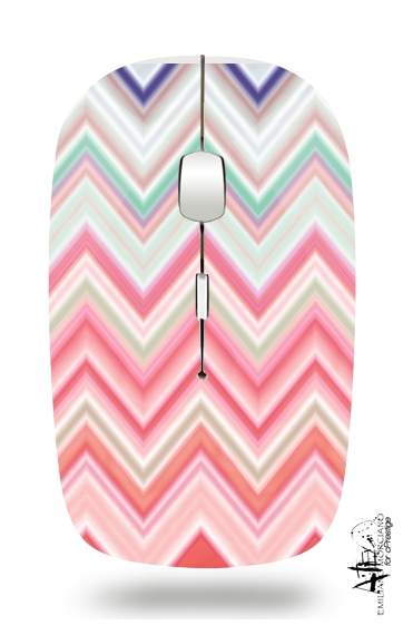  colorful chevron in pink for Wireless optical mouse with usb receiver