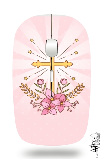  Communion cross with flowers girl for Wireless optical mouse with usb receiver