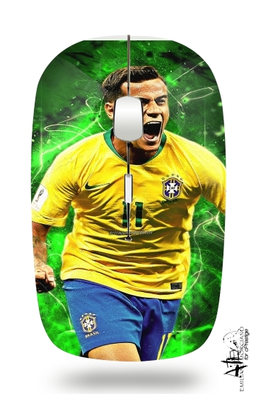  coutinho Football Player Pop Art for Wireless optical mouse with usb receiver