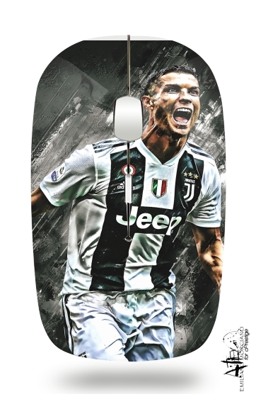  Cr7 Juventus Painting Art for Wireless optical mouse with usb receiver