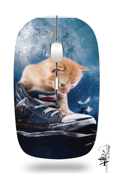  Cute kitten plays in sneakers for Wireless optical mouse with usb receiver
