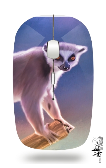  Cute painted Ring-tailed lemur for Wireless optical mouse with usb receiver