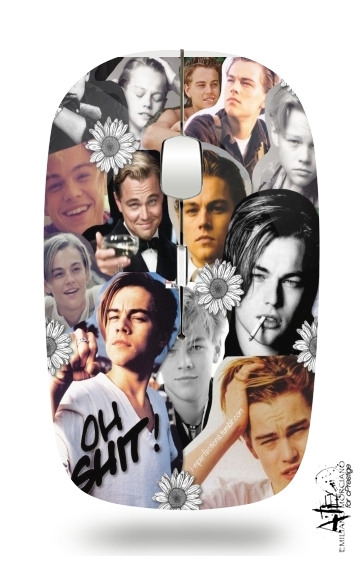  Dicaprio Fan Art Collage for Wireless optical mouse with usb receiver