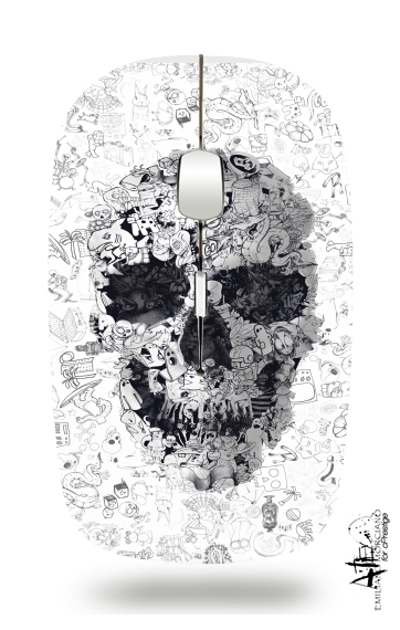  Doodle Skull for Wireless optical mouse with usb receiver