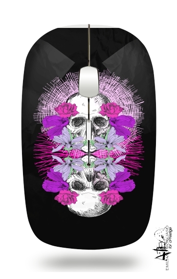  Flowers Skull for Wireless optical mouse with usb receiver