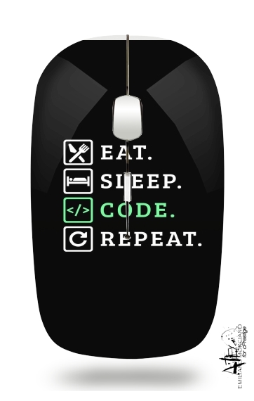  Eat Sleep Code Repeat for Wireless optical mouse with usb receiver