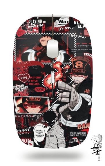  Enen No Shouboutai Fire Force for Wireless optical mouse with usb receiver
