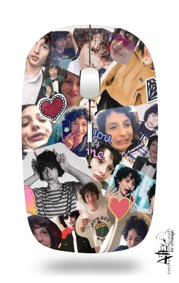  Finn wolfhard fan collage for Wireless optical mouse with usb receiver