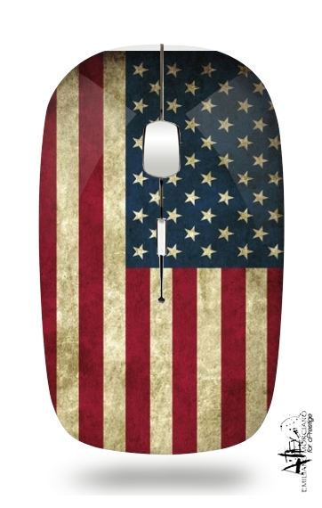  Flag USA Vintage for Wireless optical mouse with usb receiver
