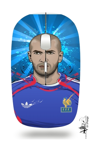 Football Legends: Zinedine Zidane France for Wireless optical mouse with usb receiver