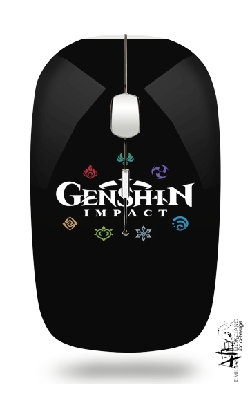  Genshin impact elements for Wireless optical mouse with usb receiver