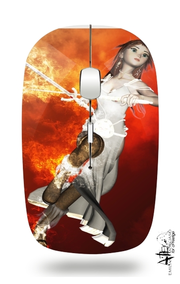  Girl with swords for Wireless optical mouse with usb receiver