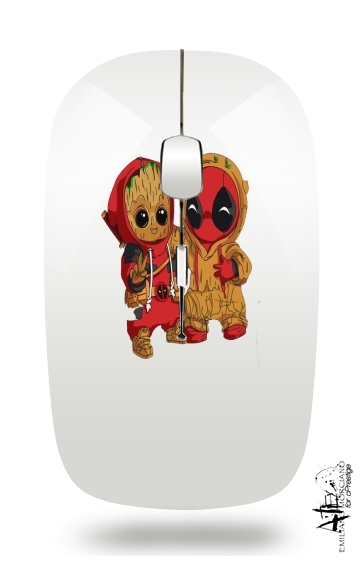  Groot x Deadpool for Wireless optical mouse with usb receiver