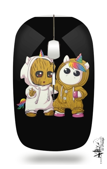  Groot x Unicorn for Wireless optical mouse with usb receiver