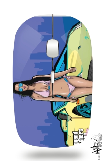  GTA collection: Bikini Girl Florida Beach for Wireless optical mouse with usb receiver