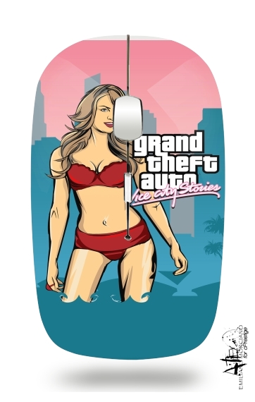  GTA collection: Bikini Girl Miami Beach for Wireless optical mouse with usb receiver