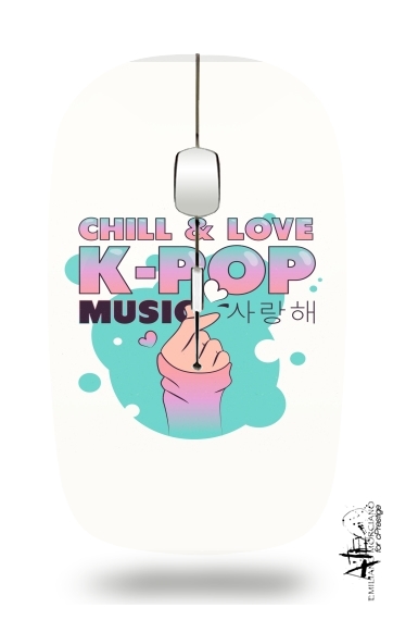  Hand Drawn Finger Heart Chill Love Music Kpop for Wireless optical mouse with usb receiver
