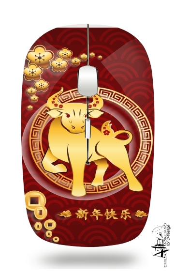  Happy The OX chinese new year  for Wireless optical mouse with usb receiver