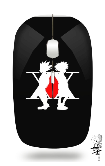  Hunter x Hunter Logo with Killua and Gon for Wireless optical mouse with usb receiver