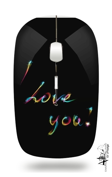  I love you - Rainbow Text for Wireless optical mouse with usb receiver