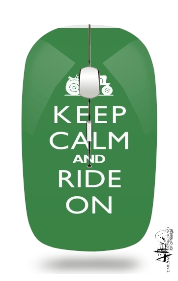  Keep Calm And ride on Tractor for Wireless optical mouse with usb receiver