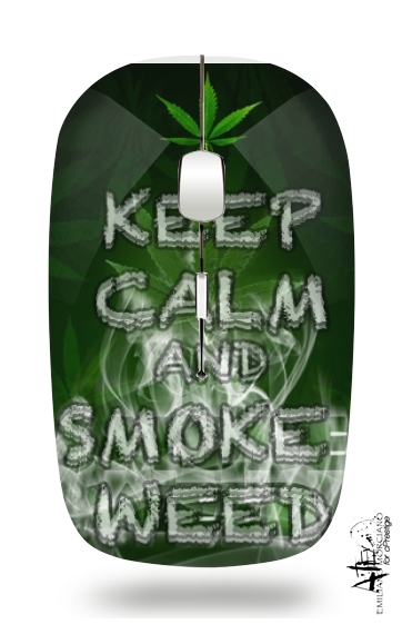  Keep Calm And Smoke Weed for Wireless optical mouse with usb receiver