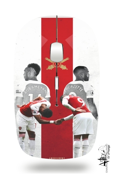 Lacazette x Aubameyang Celebration Art for Wireless optical mouse with usb receiver