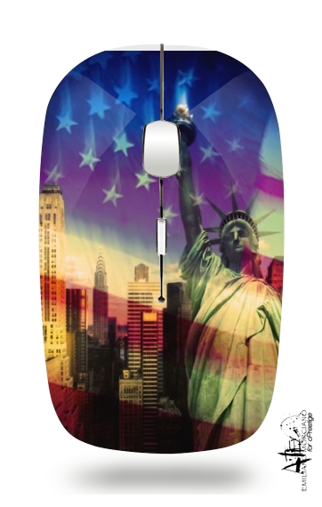  Statue of Liberty for Wireless optical mouse with usb receiver