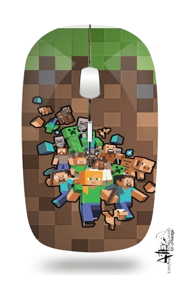 Minecraft Creeper Forest Wireless Optical Mouse With Usb Receiver