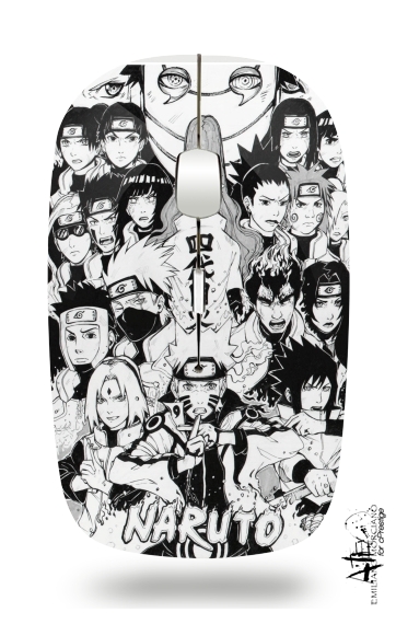  Naruto Black And White Art for Wireless optical mouse with usb receiver