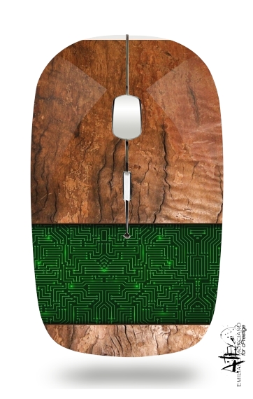  Natural Wooden Wood Oak for Wireless optical mouse with usb receiver